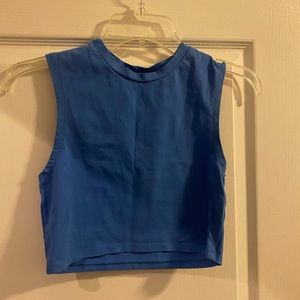 Zara sleeveless crop top, blue, small